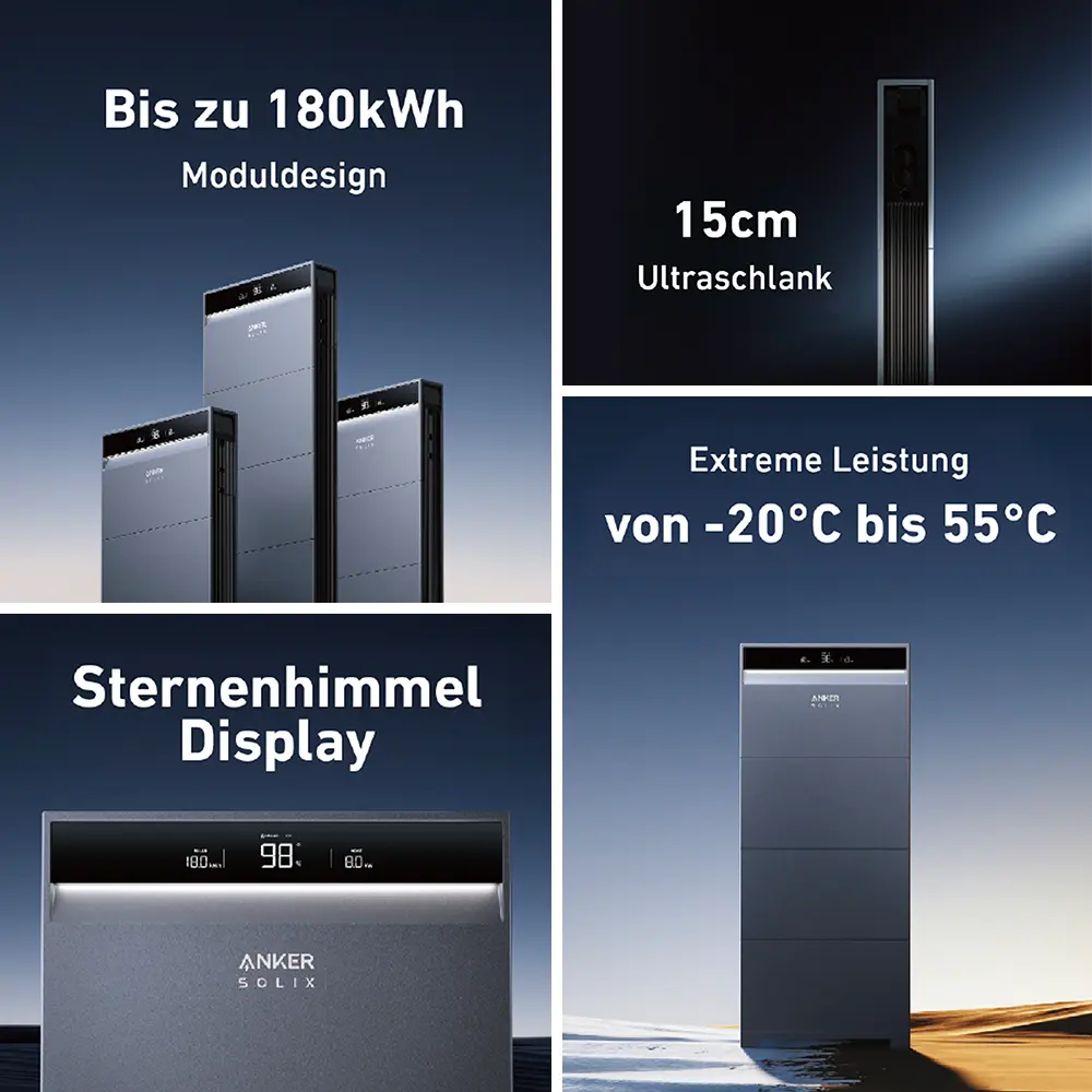PV Komplettset 10kWp mit Speicher  | 20x 500W Full Black Anker X1 System